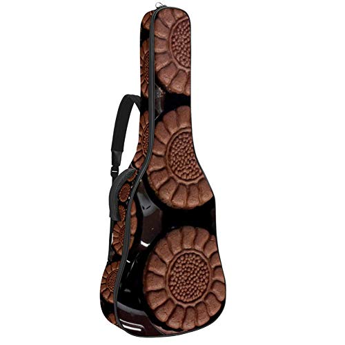 Gitarren-Gigbag, wasserdicht, Reißverschluss, weicher Gitarren-Rucksack, Bass, Akustik- und klassische Folk-E-Gitarrentasche, Chocolate Cookies