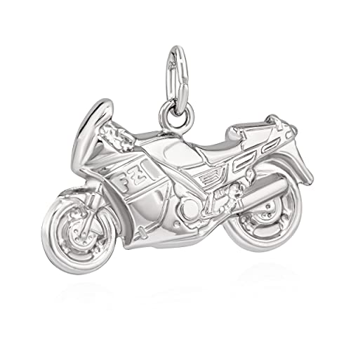 NKlaus 23,3x13mm Kettenanhänger Motorrad 925 Silber detalisierte Anhänger Darstellung 13770