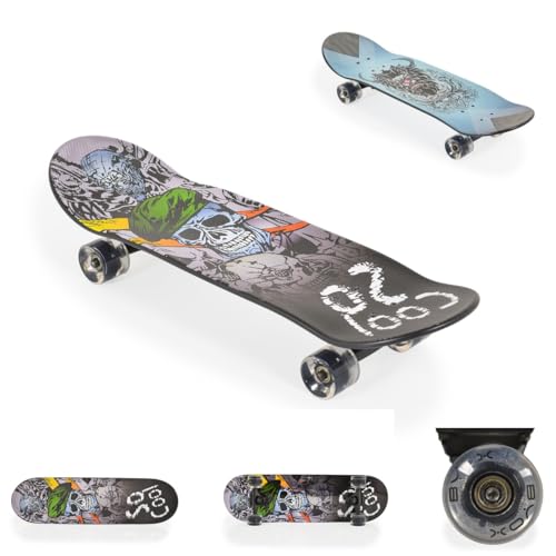 Byox Skateboard 28 Zoll ABEC-7 Aluminium PU-Leuchträder LED Deckgröße 71 x 20 cm, Farbe:schwarz