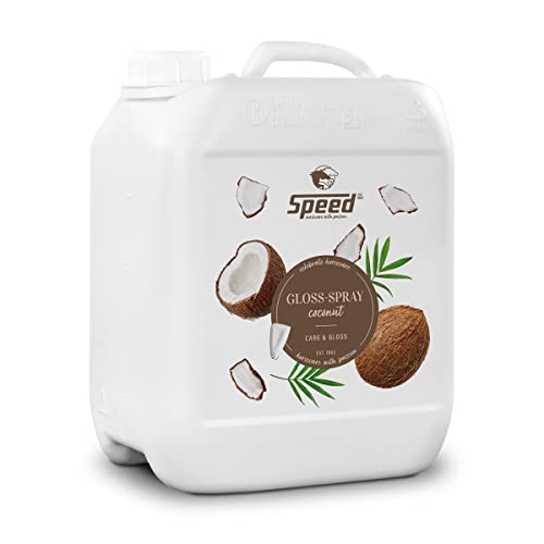 Speed Gloss-Spray Coconut, Schweif- und Mähnenspray für Pferde, mit exotischem Kokosduft, ultraleichte Kämmbarkeit, Perlglanzeffekt, minimiert Haarbruch (2,5 l)