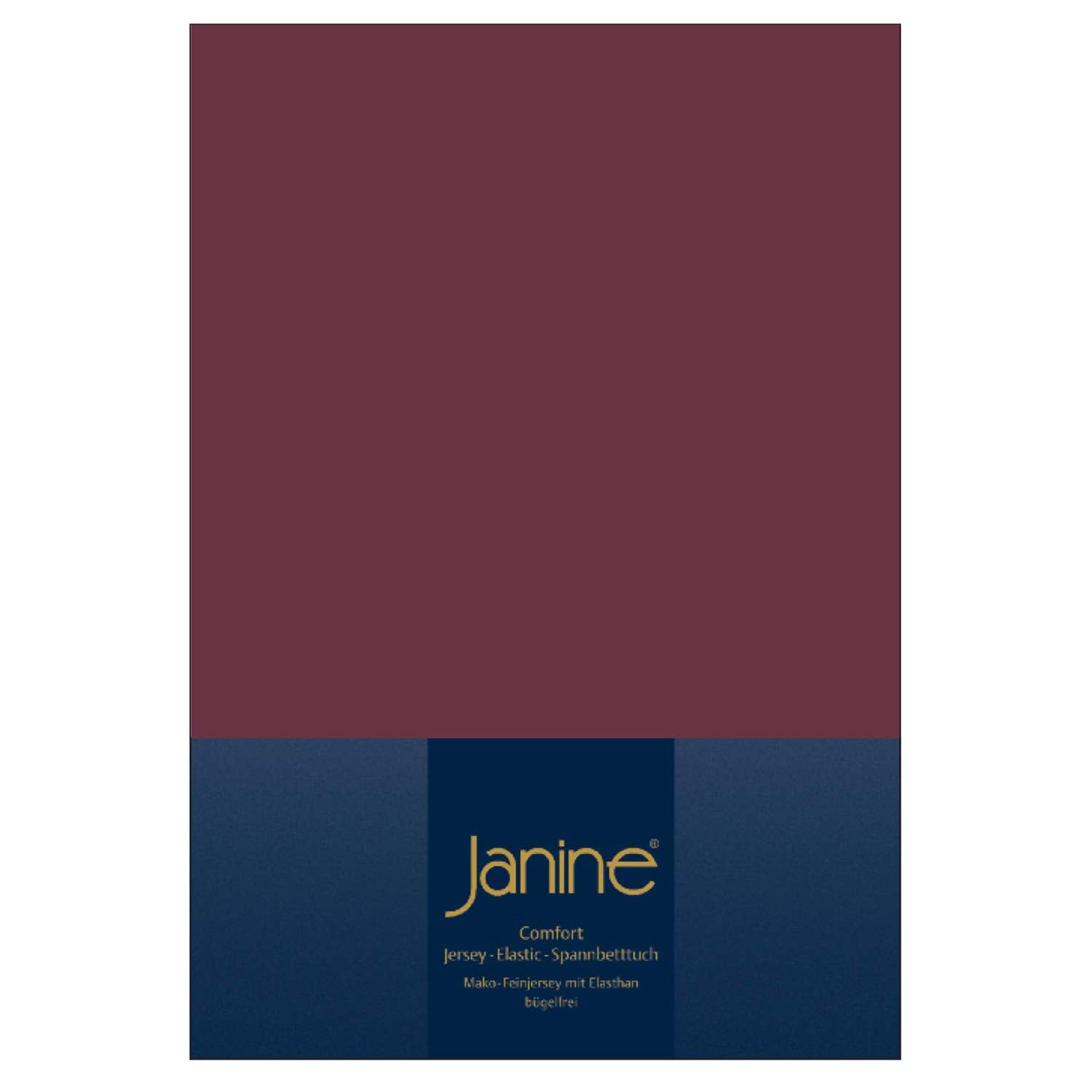 Janine Spannbettlaken Elastic-Jersey Baumwolle/Comfort Elastic 5002, Größe:150 x 200 cm, Farbe:Burgund 41