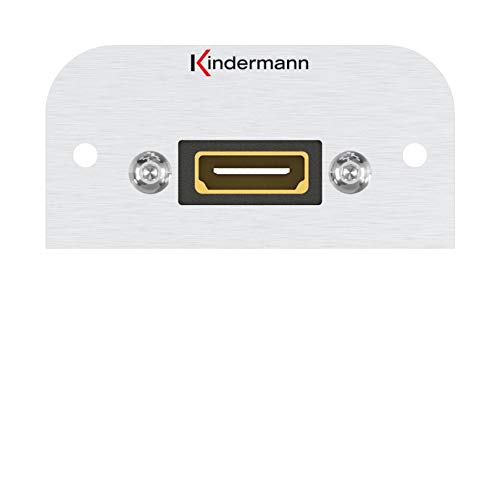 Kindermann 7441000542 HDMI Ethernet Blende mit Kabel Buchse auf Buchse, 54 x 27 mm schwarz