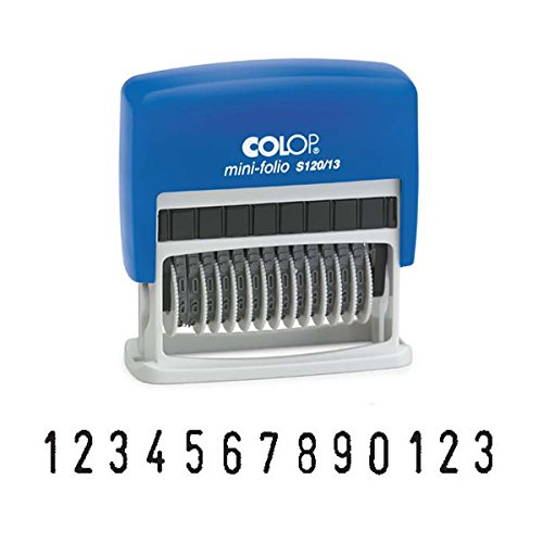 Nummernstempel Printer S 120/13 Mini-Folio Ziffernstempel | Nummerierungsstempel Mini Dater | mit 13 Ziffernbändern Druck 43 x 4 mm