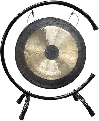 Tam Tam Gong Whood Chau Gong mit Ständer und hölzerner Schläger Traditioneller chinesischer Gong Fengshui Gong 45 cm.