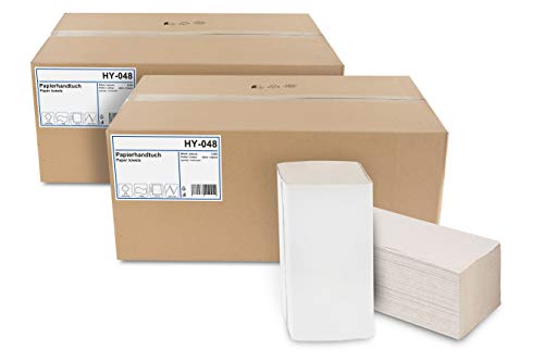 Hypafol Papierhandtücher für Spender | Recycling, 1-lagig, 25 x 23 cm | 10.000 Blatt | ZZ-Falz geeignet für Handtuchspender in Toiletten, Büros, Praxen und Studios