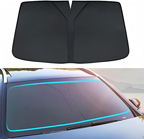 Sonnenschutz Auto Frontscheibe für Skoda Octavia 2015-2023, Sonnenschutz für Windschutzscheibe Sommer Hitzeschutz UV Schutz Auto Zubehör,Black