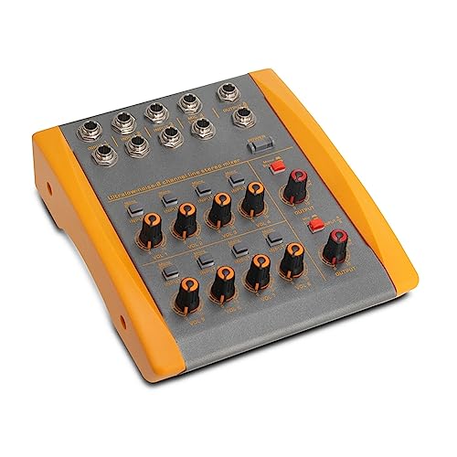 Lubrol Audio-Mischpult, 8 Kanäle, DC 5 V, Stereo, geräuscharmer Mono-Schalter, für Clubs oder kleine Bars, wie Gitarren, Bässe, Tastaturen