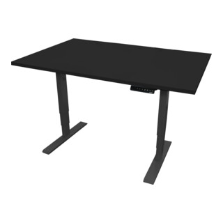 STIER Elektrisch höhenverstellbarer Schreibtisch THA 140x80cm schwarz/schwarz