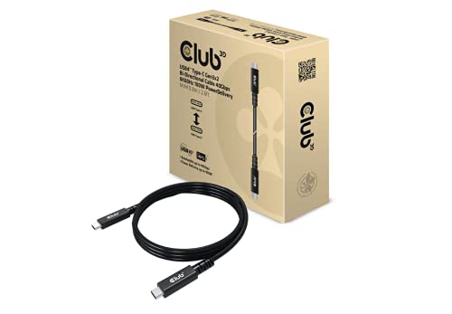 Club 3D USB4™ Typ-C Gen3x2 Bidirektionales Kabel 40Gbps 8K60Hz 100W Powerdelivery