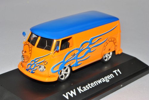 Schuco Volkwagen Kastenwagen Transporter T1 Orange Blau Tuning 1/43 Modell Auto
