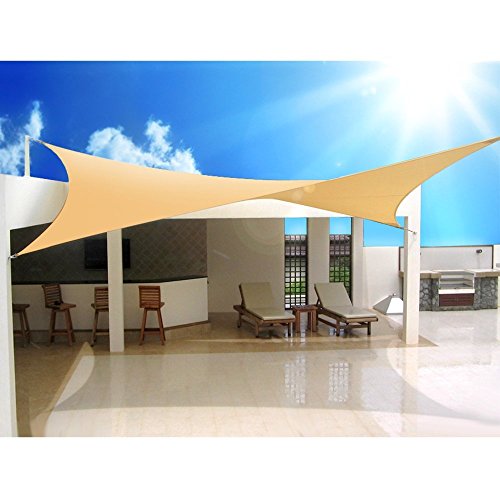 Green Blue GB505 Sonnensegel Sonnenschirm Sonnenschutz Windschutz UV-Schutz Sonne Quadrat Creme 5m x 5m (5 Meter)