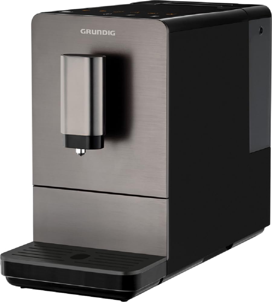 Grundig KVA 4830 Kaffeevollautomat, 1350, Edelstahlfront, 1 Cups, Dark INOX/Schwarz