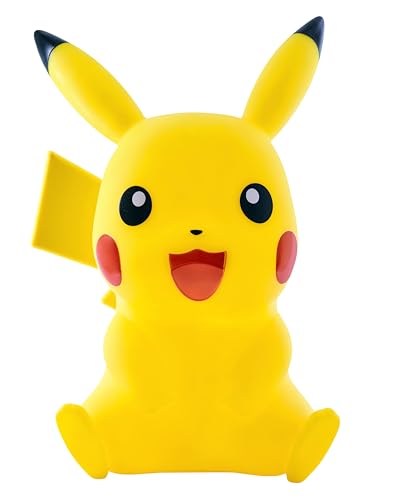 Teknofun - Pokémon Lichtfigur - Pikachu - 40 cm - Kabellos - Dekorieren und Beleuchten - 2 Beleuchtungsmodi - Mit Fernbedienung - 3xAAAA Batterien Nicht Enthalten - Gelb