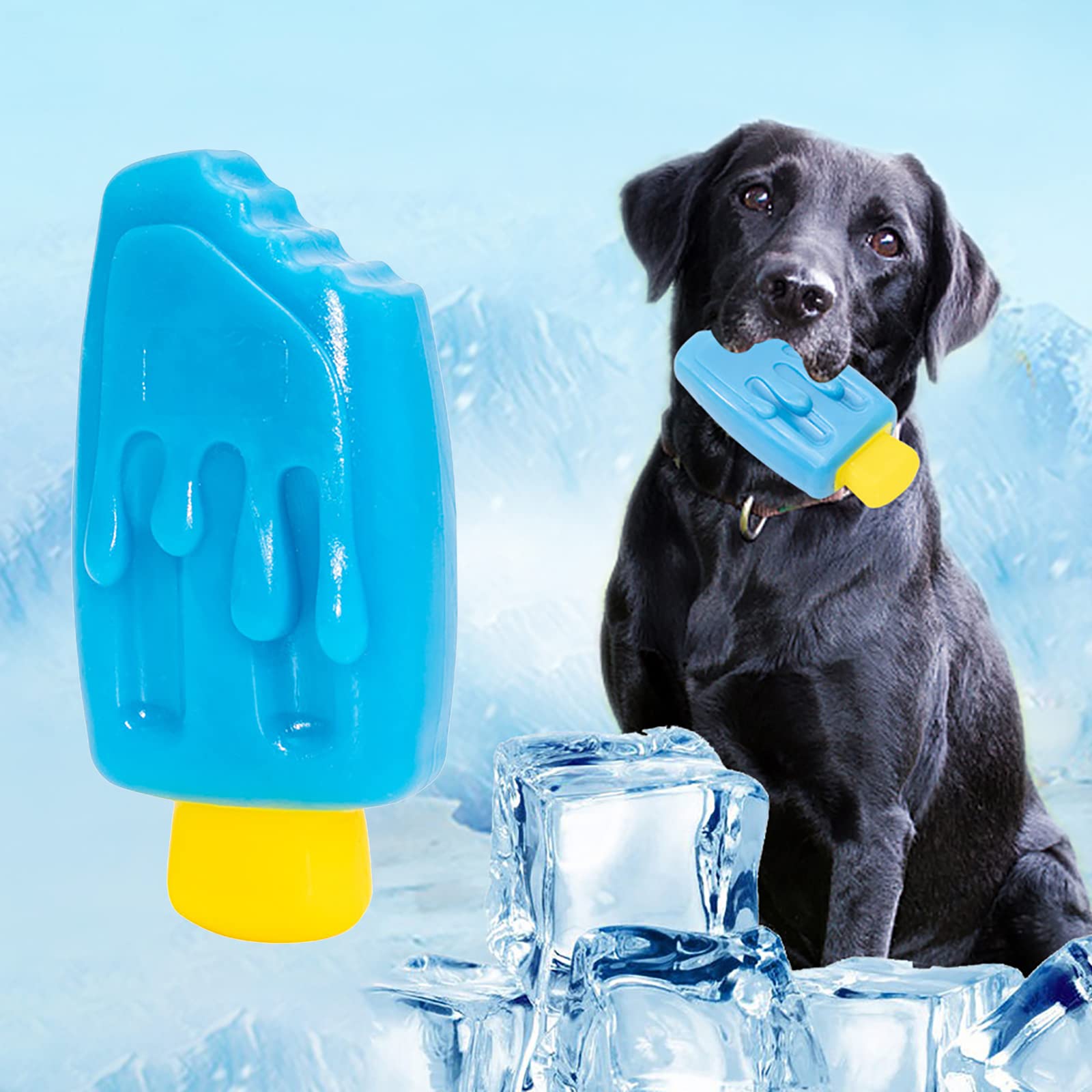 QYHGS Haustier Beißring Kühlung Kauspielzeug Hundespielzeug für den Sommer Kühlung Gefrorenes Hundespielzeug Voll mit Wasser Gefrorene Prävention von Hitzschlag,Yellow-1