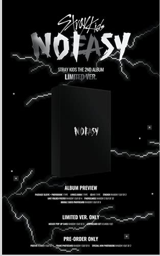STRAY KIDS NOEASY Limited Edition The 2. Album+Photobook+Limited Version Benefit+Pre-Order Benefit+Folded Poster+Bonus (Acrylschlüssel und Fotokarte)