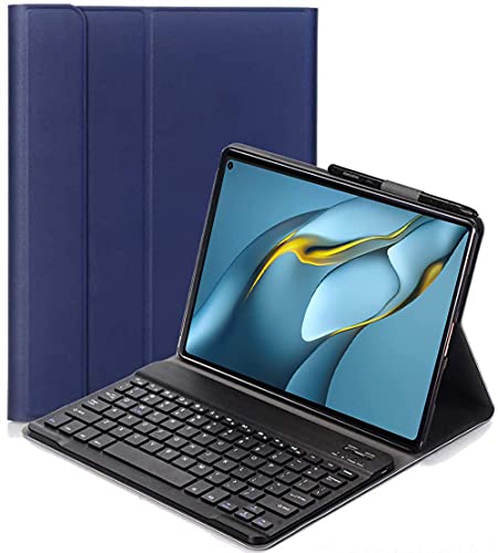 YHFZR Tastatur Hülle for Huawei MatePad Pro 10,8 Zoll 2021 - (QWERTY Layout), Ultradünn Flip Entfernbar Drahtloser Keyboardständer Ledertasche für Huawei MatePad Pro 10,8 Zoll 2021 Tablet, Blau
