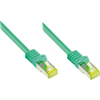 Good Connections RJ45 Ethernet LAN Patchkabel mit Cat. 7 Rohkabel und Rastnasenschutz RNS, S/FTP, PiMF, halogenfrei, 500MHz, OFC, 10-Gigabit-fähig (10/100/1000/10000-Base-T Ethernet Netzwerke) - z.B. für Patchpanel, Switch, Router, Modem - grün, 40 m