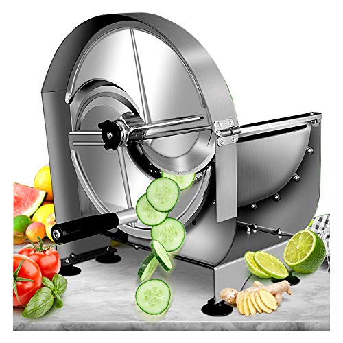 NEWTRY Allesschneider Manuelle Obst- und Gemüseschneider 1-15mm Dicke Einstellbare Super Dünne Scheibe Schneidemaschine für Zitronen Kartoffel Ingwer