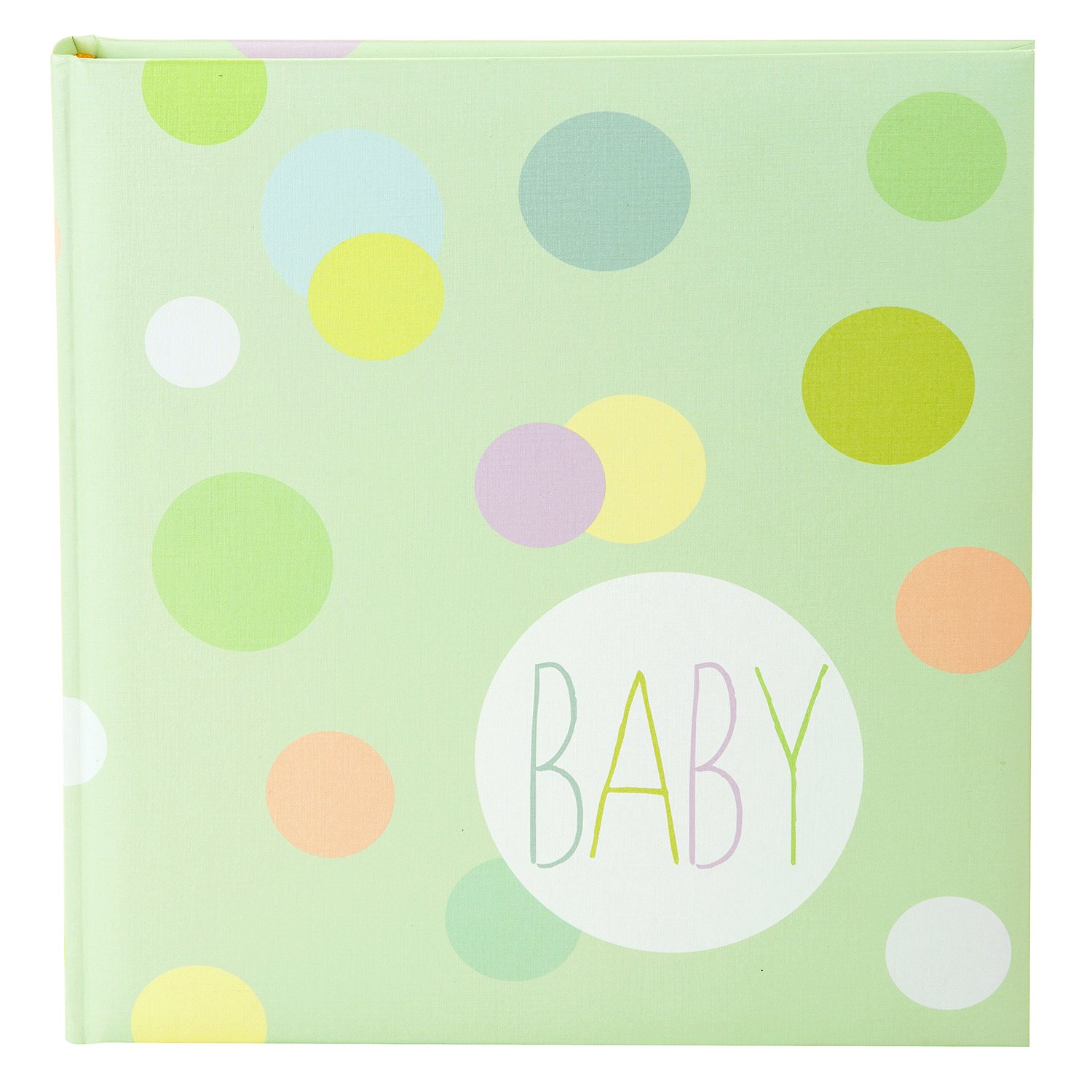 goldbuch Babyalbum, Baby Dots, 30 x 31 cm, 60 weiße Blankoseiten, 4 illustrierte Seiten, Pergamin-Trennblätter, Leinenstruktur, Bunt, 15135