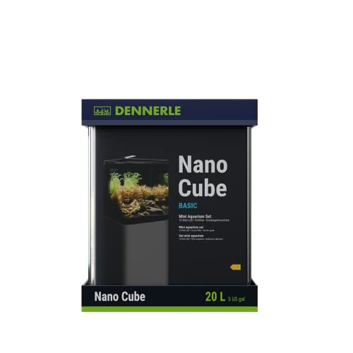Dennerle Nano Cube Basic, 20 Liter - Mini Aquarium mit Abgerundeter Frontscheibe