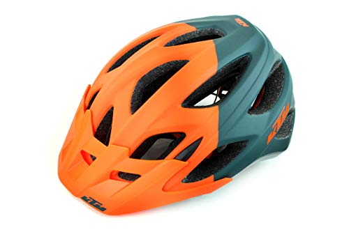 KTM Fahrradhelm orange matt/Petrol matt Factory Character Helm Mit Fidlock Verschluss 58-62 cm