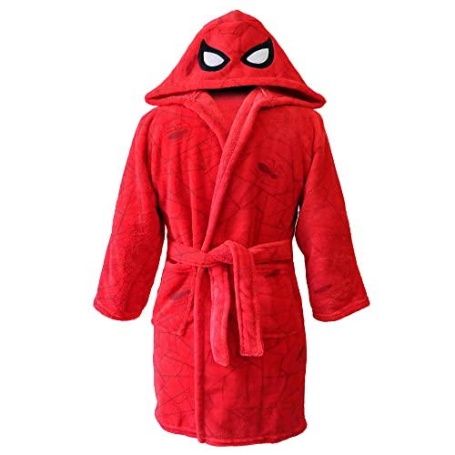 Spiderman Mask Bademantel für Jungen, 2-4 Jahre, Öko-Tex | Bademantel für Kinder, Jungen, aus weichem Fleece, Rot, rot, 6-8 Jahre