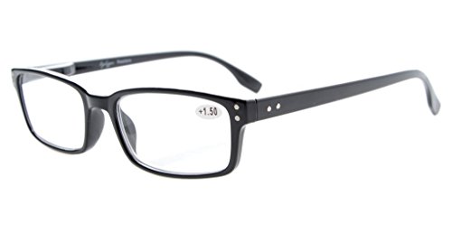 Eyekepper Klassische Qualitätslesebrille rechteckige Fassung mit Federscharnier in Schwarz +2.25, Mehrfarbig