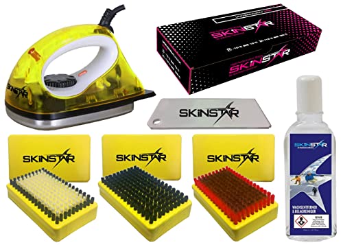 SkinStar Starter Ski Wachs Set, Wachsbügeleisen, Bürsten, Wachs, Reiniger 7-teilig