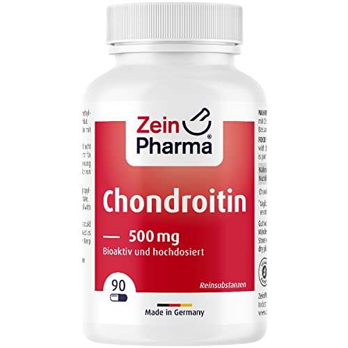 ZeinPharma Chondroitin 500mg • 90 Kapseln (6 Wochen Vorrat) • Glutenfrei, koscher & halal • Hergestellt in Deutschland
