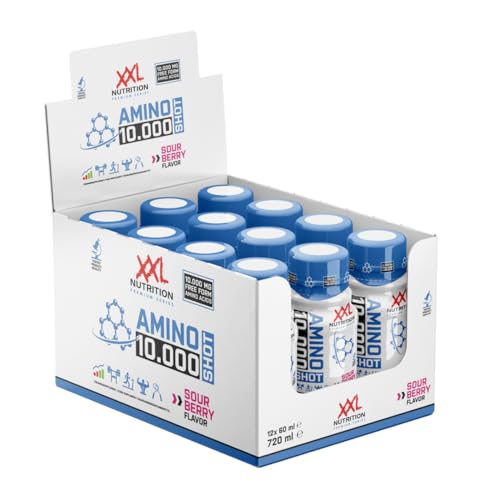 XXL Nutrition - Amino Shot 10.000 - Aminosäuren flüssig, Amino liquid - 12er Pack