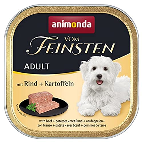 animonda Vom Feinsten Adult Hundefutter, Nassfutter für ausgewachsene Hunde, mit Rind + Kartoffeln, 22 x 150 g