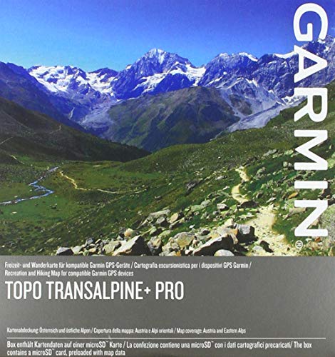 Garmin Karten TOPO Transalpine+ PRO-topografische Vektorkarte zum Wandern und Radfahren für die östlichen Alpen im Maßstab 1:25.000, schwarz, M