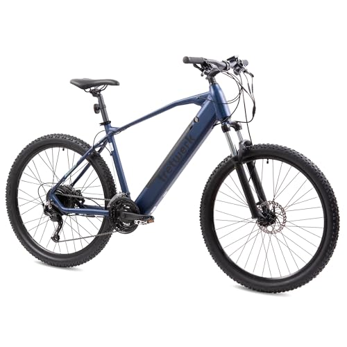 TRETWERK - 27,5 Zoll E-Bike Mountainbike - Bolt 7 blau - Pedelec Mountainbike mit 27 Gang Shimano Kettenschaltung - Elektrofahrrad MTB Hardtail mit Hecknabenmotor 250W, 36V