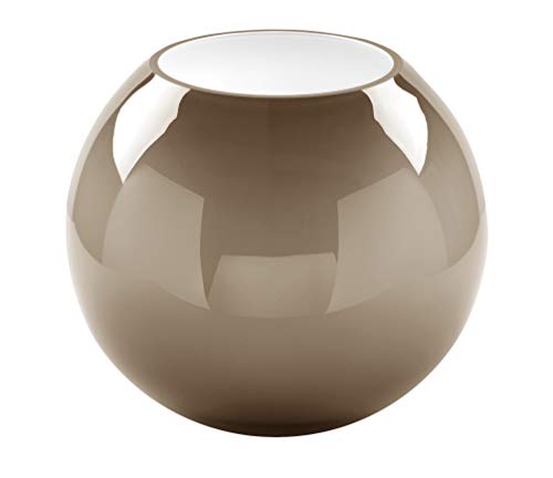 Fink Vase Moon - aus Opalglas mundgeblasen und durchgefärbt Greige H 21 cm