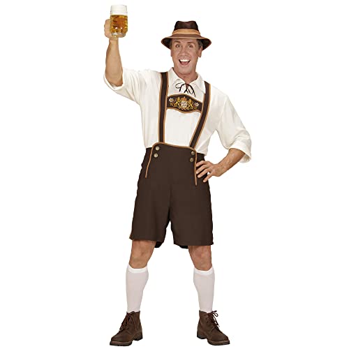 Widmann 05584 - Bayer, Lederhosen, Hemd, Socken und Hut, Tracht, für Karneval, Mottoparty, Oktoberfest, Volksfest