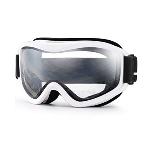 QINQIN Skibrille Fit for Skibrillen, Winter Schneesport mit Anti-Fog Double Lens Ski-Maske Gläser Skifahren Männer Frauen Schneebrillen (Color : C18 White Clear)