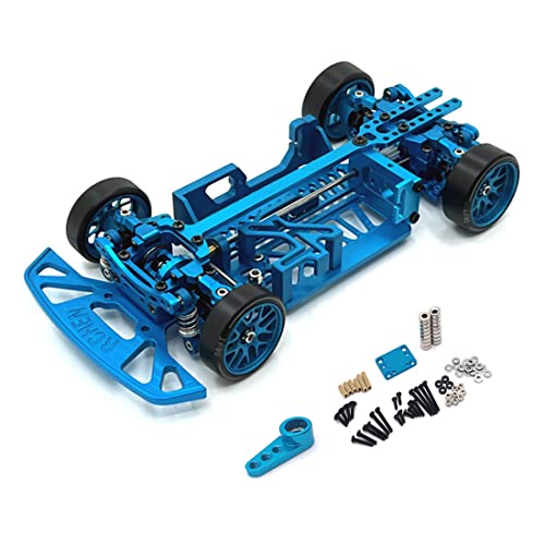 Dariokki All Metal Wheelbase Adjustable Chassis Frame KIT f¨¹r Mini-Q9 284131 K969 K989 1/28 RC Autoteile,Blau