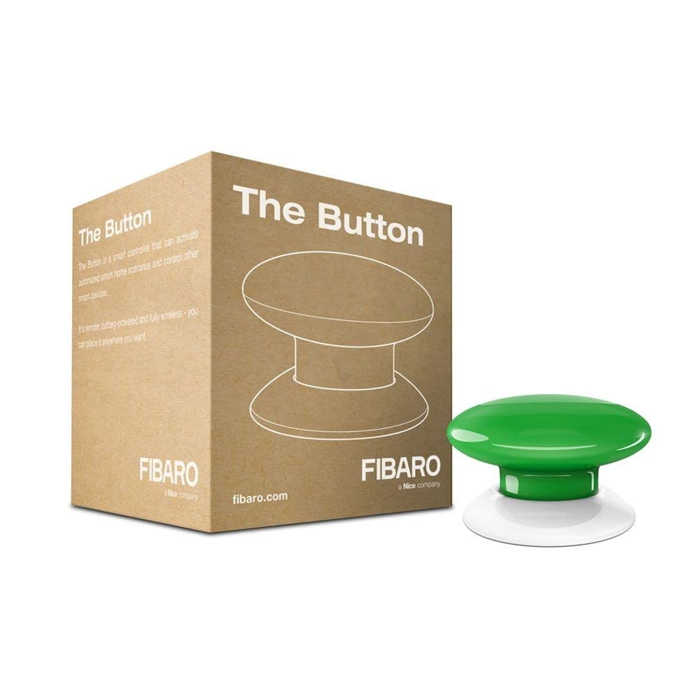 FIBARO The Button Green / Z-Wave Plus Drahtlose Tragbare Schalt-Knopf, Grün, FGPB-101-5