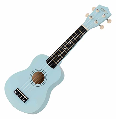 Classic Cantabile US-50 BL Sopranukulele - Ukulele mit 12 Bünden - leichtgängige Gitarrenmechanik - Weiße Nylon-Saiten - Blau