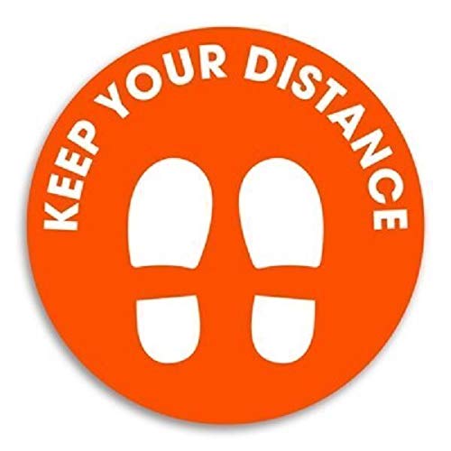 Durus Bodenschild "Keep Your Distance", 250 mm, roter Kreis
