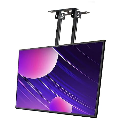 Verstellbare Decken-TV-Halterung – elektrischer TV-Lift, höhenverstellbare doppelpolige Einzelbildschirm-TV-Halterung, neigbare Teleskop-Decken-TV-Halterung, passend für 60–100 Zoll Low-Profile-TVs (1