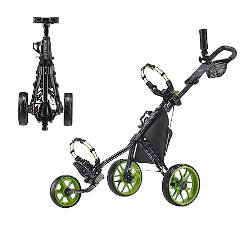 CaddyTek Unisex-Erwachsene CaddyLite 11.5 V3-Green Golf Push Cart, schwarz/Lime