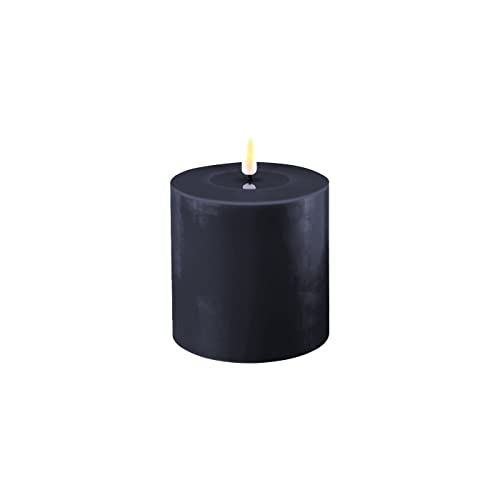 ReWu LED Kerze Deluxe Homeart, Indoor LED-Kerze mit realistischer Flamme auf einem Echtwachsspiegel, warmweißes Licht - (Royal Blau)