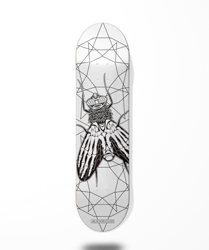 Skateboard Skateboard Deck Board Black Revolver Fliege White Black 7.75