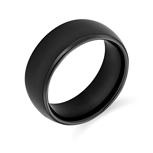 Bling Jewelry Schlichte einfache Kuppel schwarz Paare Titan Ehering Ring für Männer für Frauen Komfort fit 8MM