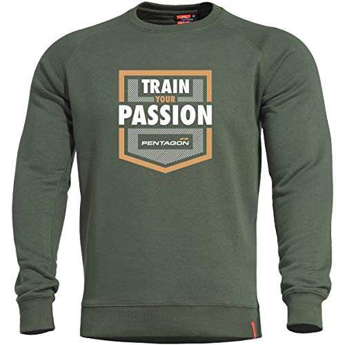 Pentagon Herren Hawk Sweatshirt Train Your Passion Camo Green Größe XL