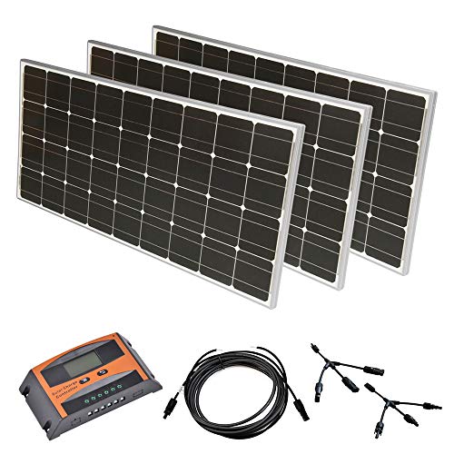 Solar Set 12 V Solaranlage Kit PV Inselanlage Wohnmobil Solarmodul Laderegler, Wattzahl:300W
