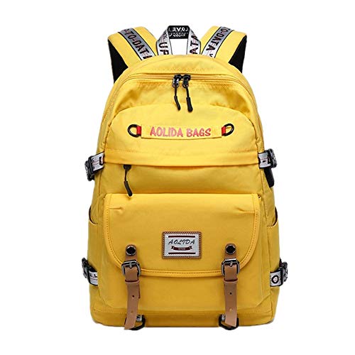 Schultasche Mädchen Herren Rucksack Rucksäcke Schulmädchen Rucksäcke Reiserucksäcke Atmungsaktive Verschleißfeste Schultaschen Yellow