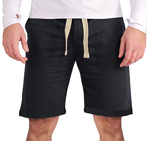 Gennadi Hoppe Herren Shorts - Leichter Baumwoll Sommer Shorty, H8197 blau L