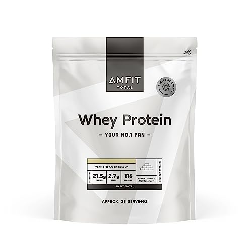 Amazon-Marke: Amfit Nutrition TOTAL Whey Protein Pulver, Geschmacksrichtung: Vanille-Eis, 33 portions, 1 kg (1er Pack)